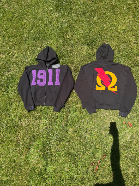1911 Distressed Hoodie Black