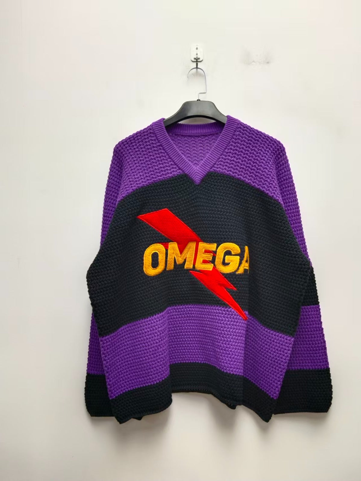 Black Omega Psi Phi Knitted Hockey Jersey